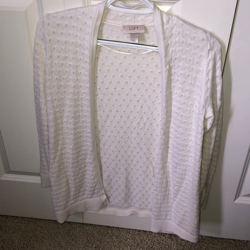 White LOFT Cardigan